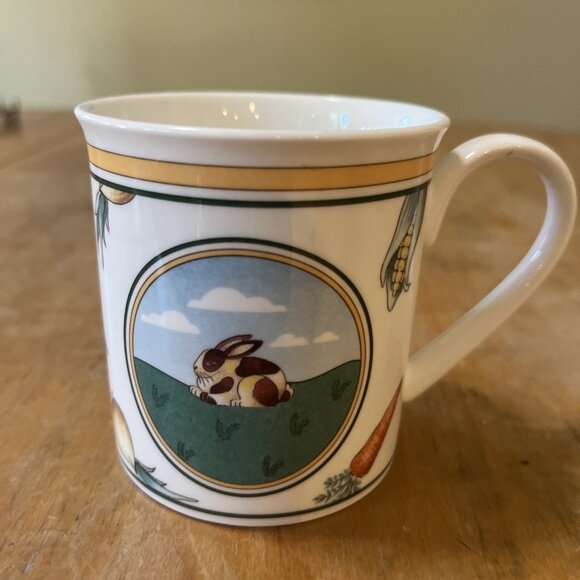 Vintage Villeroy & Boch A La Ferme Les Animaux Bunny Rabbit Corn Carrot Mug - Picture 3 of 7